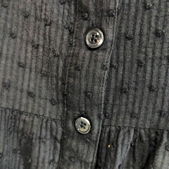 Folk by Hansel Basel Anthro Womens Square Neck LS Mini Dress Size M Navy Cottage - Picture 8 of 12